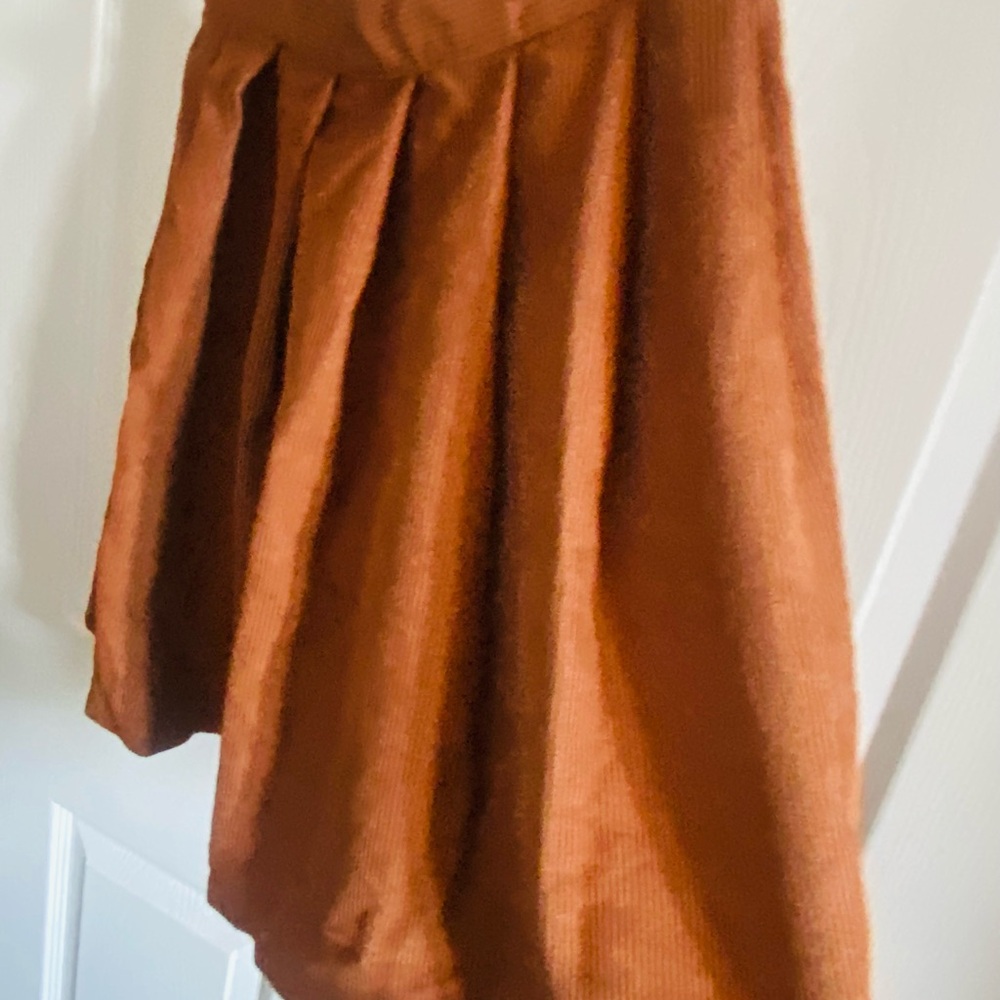 SHEIN Brown Corduroy Mini Skirt with Pleats for Casual Wear